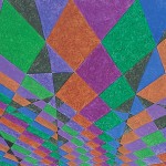 Quarteto dos Triângulos Pretos/Roxos – óleo sobre tela, 1,40 x 0,90 m – 2000. Acervo do artista.