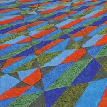 Quarteto dos Triângulos Pretos/Azuis – óleo sobre tela, 1,40 x 0,90 m – 2000. Acervo do artista.