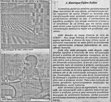 José Henrique Fabre Rolim para o jornal A Tribuna, Santos, 25/03/1979