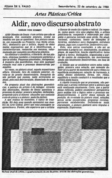 Carlos Von Schmidt para a Folha de S. Paulo, 22/09/1980