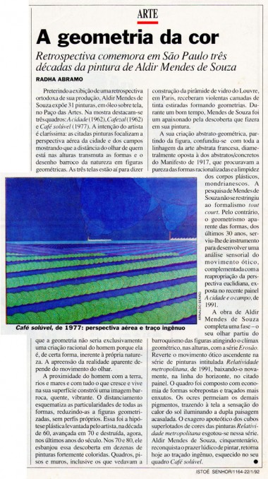 Radha Abramo para revista Isto É Senhor, 22/01/1992