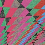Quarteto dos Triângulos Pretos/Vermelhos – óleo sobre tela, 1,40 x 0,90 m – 2000. Acervo do artista.