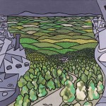 Cidade x Campo – Óleo sobre tela, 1,20 x 0,80 m – 1968. Acervo do artista.