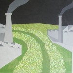 Cafezal-Fábrica II – óleo sobre tela, 1,20 x 0,80 m – 1973. Acervo do artista.