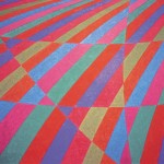 Curvas Vermelhas e Azuis – óleo sobre tela, 1,30 x 0,80 m – 1997. Acervo do artista.