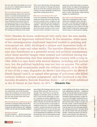 Entrevista por Brian Mier para The Lumpenpedia, edição 106, dezembro de 2006. página 2.