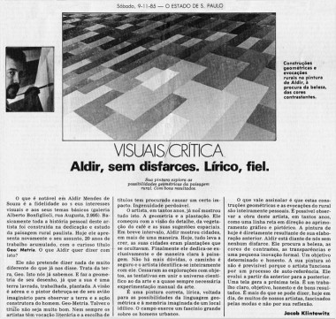 Jacob Klintowitz para O Estado de S. Paulo, 09/11/1985